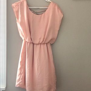 Pink shirt dress